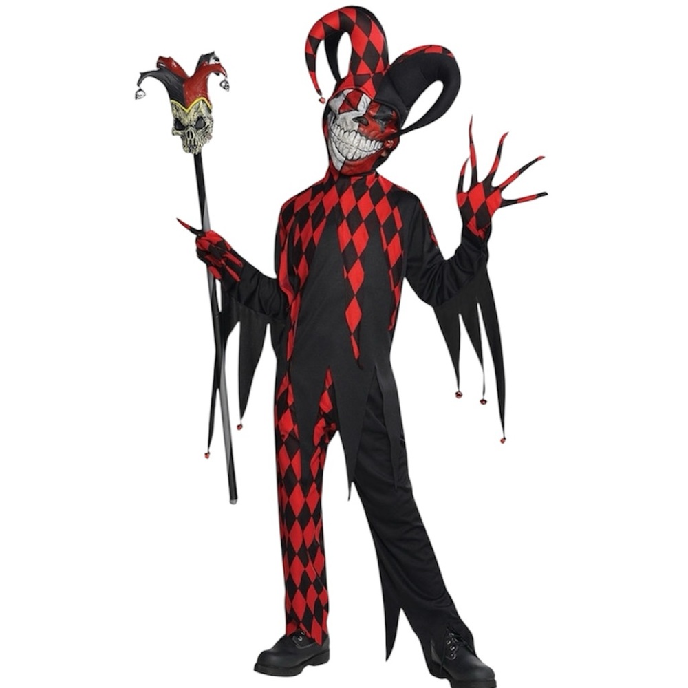 Child Krazed Jester Halloween Costume Cosplay Clown M Medium